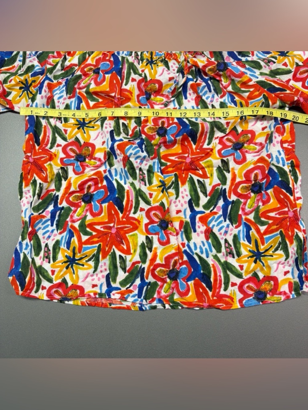Linen Blend By Hester & Orchard Size L Cotton Linen Colorful Floral Blouse - Picture 6 of 7
